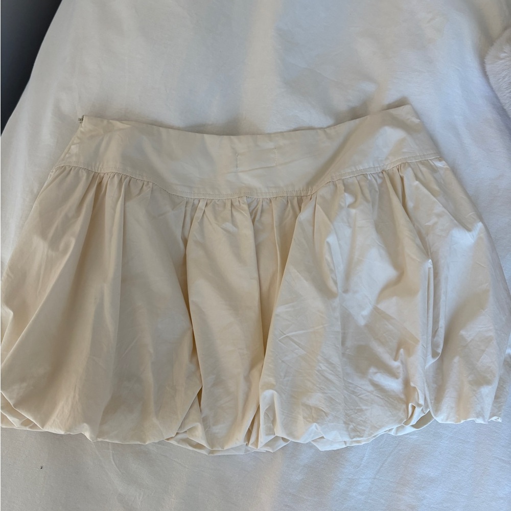 Cream Mini Bubble Skirt